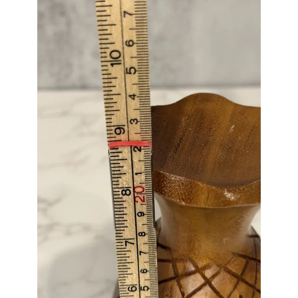 Vintage Monkey Pod Wood Candle Holder Hand Crafted Carved Hawaiian 8